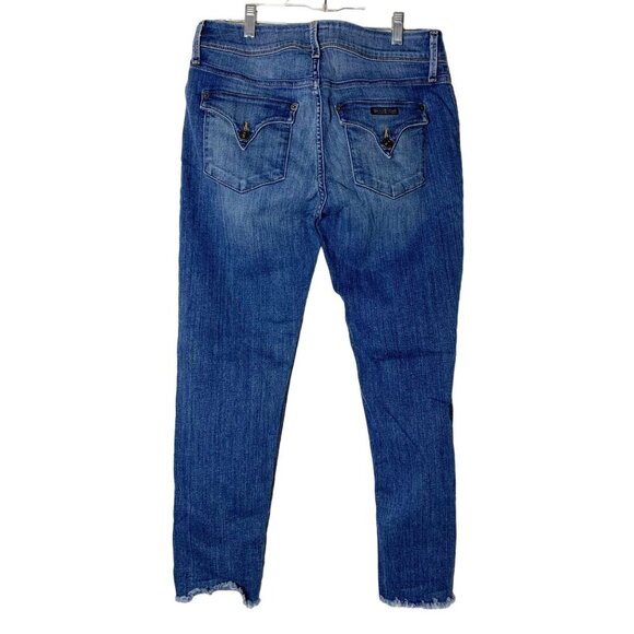 Hudson Women's Size 30 Midrise Cat Skinny Leg Step Hem Distressed Denim Jeans - Picture 4 of 9